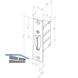 Fallenschloss 807-10 einstellbar, Stulp 110 x 24 x 3 mm, grau lackiert