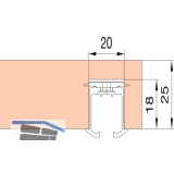 EKU CLIPO 26/36 Laufschiene mit Drehriegel, 2,5 m