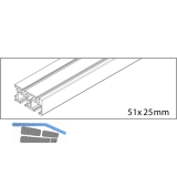 EKU REGAL C 26 Doppel - Lauf-/Fhrungsschiene, 2500 mm, Aluminium eloxiert