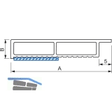 Hohlkammerleiste 50/7 mit selbstklebender Folie Wei 6000mm