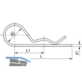 Federstecker einfach 2x 50 Federstahl verzinkt ~DIN11024