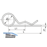 Federstecker doppelt 2x 50 Federstahl verzinkt