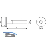 Zylinderkopfschraube M6x 90 Gte 4.8 verzinkt mit Innensechskant SW 4