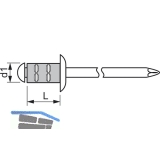 GESIPA Poly Grip Mehrbereichsniet Grossflachkopf 4.8x15/16 Alu mit Edelstahldorn
