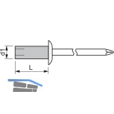 GESIPA Spreizniete Flachrundkopf 4.8x16 Aluminium mit Stahldorn