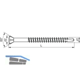 Holzbohrschraube 3.2x 60 Torx 10 Edelstahl gehrtet mit Zierkopf