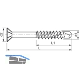 Holzbohrschraube Senkkopf 5.0x 80 Teilgewinde Torx 25 verzinkt