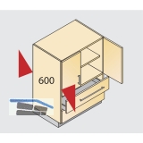 HETTICH SYSTEMA TOP 2000 Hngeregistratur-Rahmen, 1 x A4+R, KB 600 mm, Alu-F.