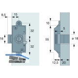 HETTICH PRESTIGE 2000 Zyl.-Kastenschloss Z23, Dornma 15, 18, 9133916