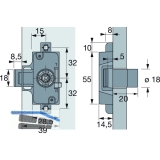 HETTICH PRESTIGE 2000 Zyl.-Drehstangenschl. Z23, Dornma 25, 18, Zinkdruckguss