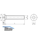 ISO7380-1 10.9 M 4x12 verzinkt-schwarz Linsenschraube mit Innensechskant