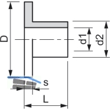 Isolierhlse M 8x 5 Polyamid natur fr Beschlgemontage auf Glas