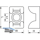 Klebesockel fr Kabelbinder 3.6 mm Selbstklebend