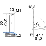 Klapphaken Votan zum Einlassen - 1 Haken, Hhe 80 mm, ZN verchromt poliert