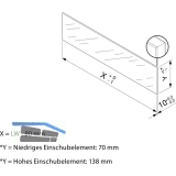 BLUM LEGRABOX Einschubelement-Vorne, H=138, KB=1200, Glas klar