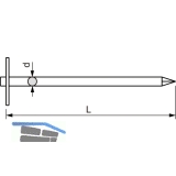 Leichtbauplattenstift 31x 50 mit aufgenieteter runder Scheibe metallisiert