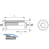 MARKTECH Einpressbuchse M3x 6 Grosskopf verzinkt off