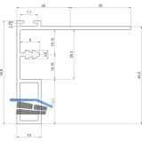 Griffleiste zum Einnuten Aussen schmal, L - 2600, Aluminium silber eloxiert