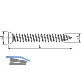 Rahmenanker 7.5x342 Senkkopf 11 Torx30 verzinkt fr dbellose Verschraubung