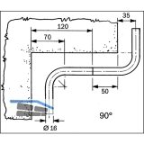 Rohrhalter Modern eckig, Zamak Edelstahl Effekt