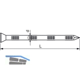 Riffelnagel 4.5x 60 verzinkt Senkkopf mit Diamantspitze