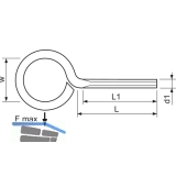 Ringschraube mit metrischem Gewinde M 8x30 verzinkt-blau