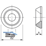 Rosette 90 Vollmetall M10 Edelstahl A4 fr Senkschrauben