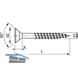 Spanplattenschraube Senkkopf 3.5x 30 Teilgewinde Pozidriv 2 Edelstahl A2