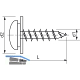 Fensterbankschraube 3.9x32 Torx 15 Edelstahl A2 mit Polyamid-Scheibe