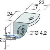 Schrankverbinder Corner 2, 23 x 23 x 24 mm, Kunststoff dunkelbraun