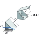 Schrankverbinder Corner 3, mit Klappe und 2 Senkbohrungen 4,5, KS beige