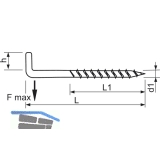 Schraubhaken mit Holzgewinde 3.2x40 Stahl vermessingt