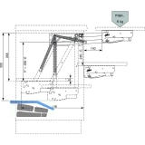 Parallel-Schwenkmechanik PSM 1128, Einbauhöhe 505 mm Stahl weiß lackiert