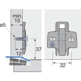 HETTICH Anschraub - Kreuzmontageplatte-Systemschraube 9071665, D 0, Stahl