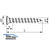 SFS-SPT/34 Beschlagschraube 4.3x40 PH 2 Stahl silber fr Kunststoffprofile