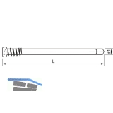 SFS Stabdbel WS-T 7.0x 73 verzinkt-blau Zylinderkopf mit Torx und Bohrspitze