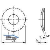 SN212745 M 6 6.4x14x0.8 Edelstahl 1.4310 Spannscheibe leichte Ausfhrung