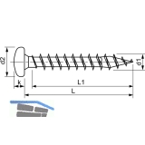 SPAX Halbrundkopf 4.5x 30 Vollgewinde Torx 20 verzinkt-blau mit Zulassung