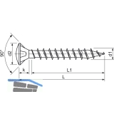 SPAX Linsensenkkopf 3.5x 20 Vollgewinde Pozidriv 2 verzinkt-blau mit Zulassung