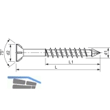 SPAX-M Senkkopf 3.5x 45 Teilgewinde Torx 15 verzinkt-blau