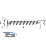 SPAX-RA Rahmenanker 7.5x 80 Senkkopf Torx30 verzinkt fr dbellose Verschraubung