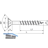 SPAX Senkkopf 6.0x 90 Teilgewinde Torx 30 verzinkt-blau mit Zulassung