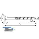 SPEED Holzbauschraube Senkkopf 10x180 TG TX40 EFP-beschichtet mit Zulassung