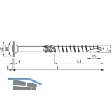 SPEED Holzbauschraube Tellerkopf 8x220 TG TX40 EFP-beschichtet mit Zulassung