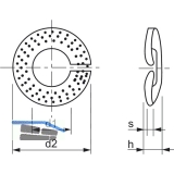 VSK(DBP) M 8 geomet 321 Sperrkantring gewlbt