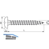 Spanplattenschraube Halbrundkopf 5.0x 45 Vollgewinde Torx 25 Edelstahl A2