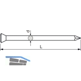 Stahlnagel OMK 2.0x30 blau angelassen Linsensenkkopf mit geschnittener Spitze