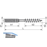 Stockschraube 12x160 Torx verzinkt mit Schlsselflche