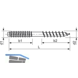 Stockschraube 6x150 Torx verzinkt mit Schlsselflche