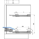 VAUTH-SAGEL Etagenauszug/Handtuchhalter, 83 x 80 x 470 mm, silber RAL 9006